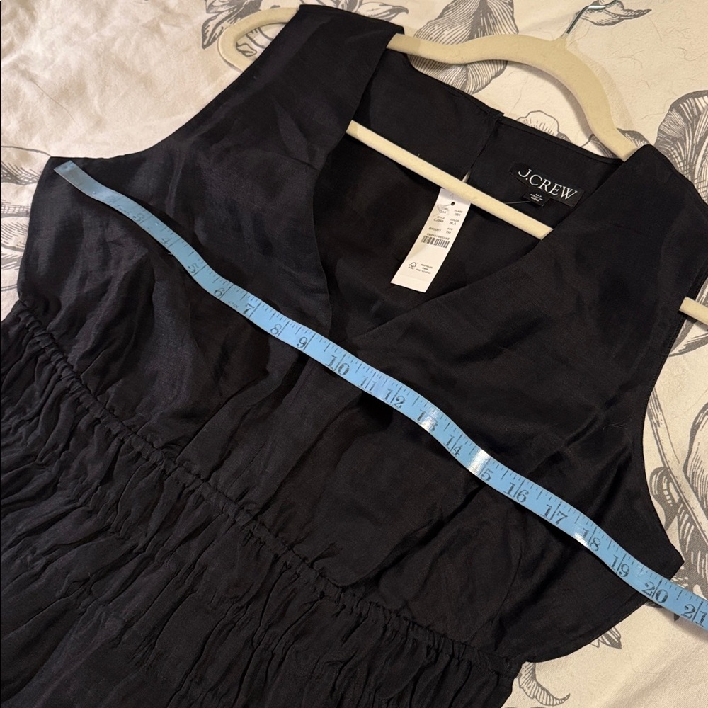 J.Crew Tall Hyacinth V-neck dress in ramie CJ398 - Picture 6 of 11